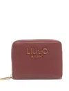 Liu •jo Logo-plaque Zip-around Wallet In Red