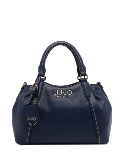 Liu •jo Logo Plaque Zip Tote Bag In Blue