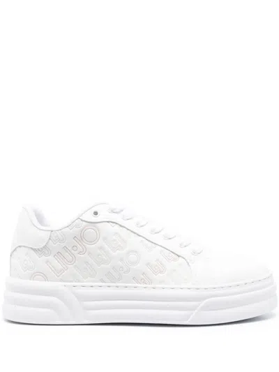 Liu •jo Logo-print Leather Sneakers In White