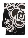 Liu •jo Logo-print Scarf In Black