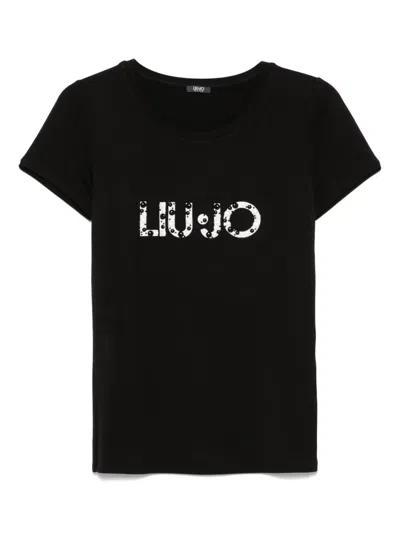 Liu •jo Logo-print T-shirt In Black
