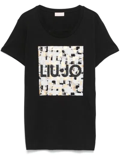 Liu •jo Logo-print T-shirt In Black