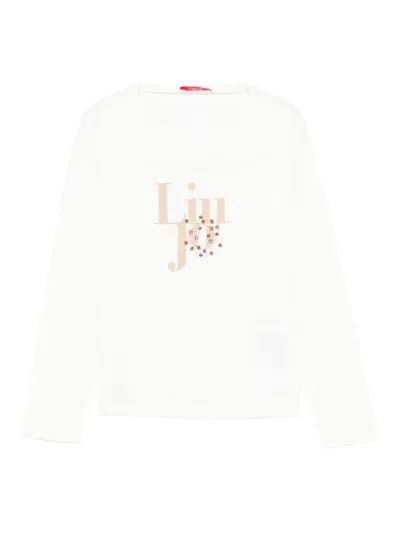 Liu •jo Kids' Logo-print T-shirt In Neutral