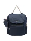 Liu •jo Logo Push-lock Backpack In Blue