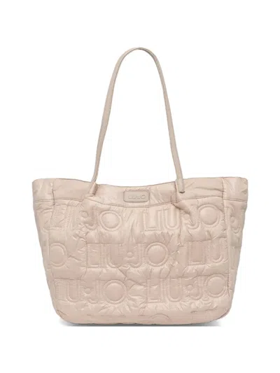 Liu •jo Logo Quilted Tote Bag In Neutral