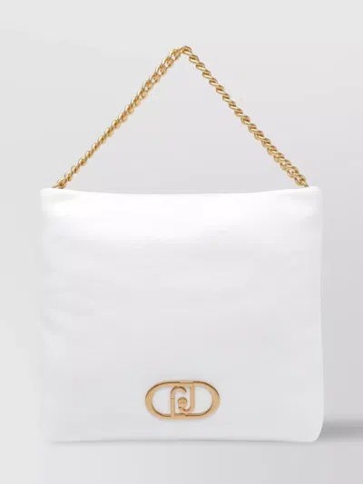 Liu •jo Logo Rectangular Chain Strap Shoulder Bag In White