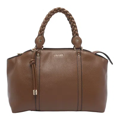 Liu •jo Logo Satchel Bag In Brown