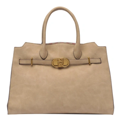 Liu •jo Logo Satchel Bag In Beige