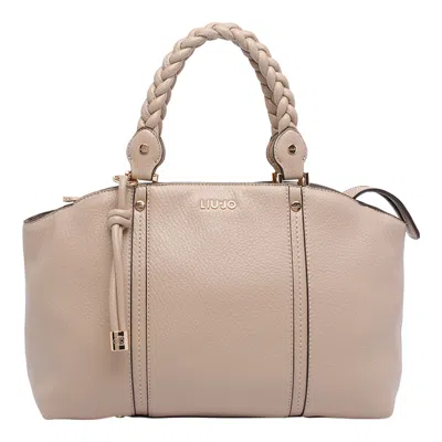 Liu •jo Logo Satchel Bag In Neutral