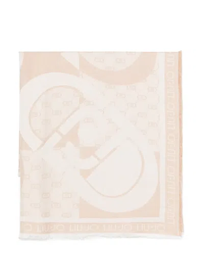 Liu •jo Logo Scarf In Brown