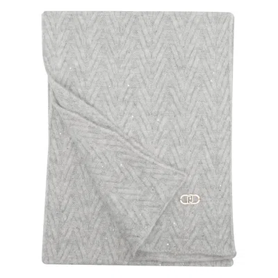Liu •jo Logo Scarf In Gray