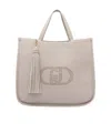 Liu •jo Double Handle Shoulder Bag With Tassel Detail In Beige