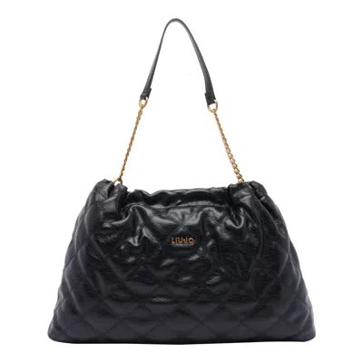 Liu •jo Logo Shoulder Bag In Black