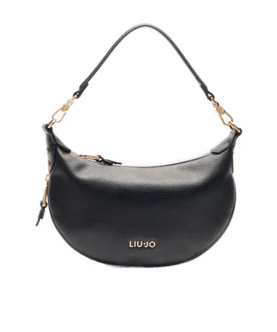 Liu •jo Liu Jo Curved Zip Shoulder Bag In Black