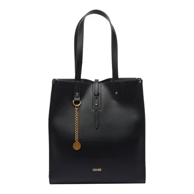 Liu •jo Logo Shoulder Bag In Black