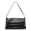Liu •jo Black Clutch With Sophisticated Ruched Texture In Metallic