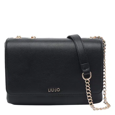 Liu •jo Logo Shoulder Bag In Black