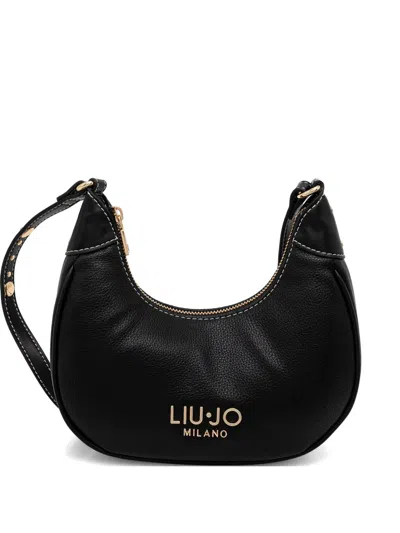 Liu •jo Logo Shoulder Bag In Black