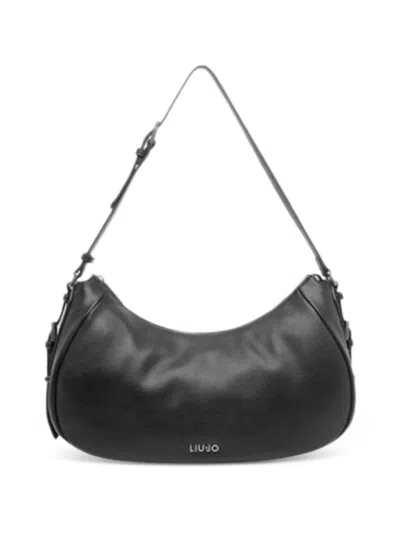 Liu •jo Logo Shoulder Bag In Black