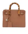 Liu •jo Liu Jo Melek Handbag With Bamboo Handle In Brown