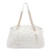 Liu •jo Liu Jo Cream Quilted Bag With Logo In White