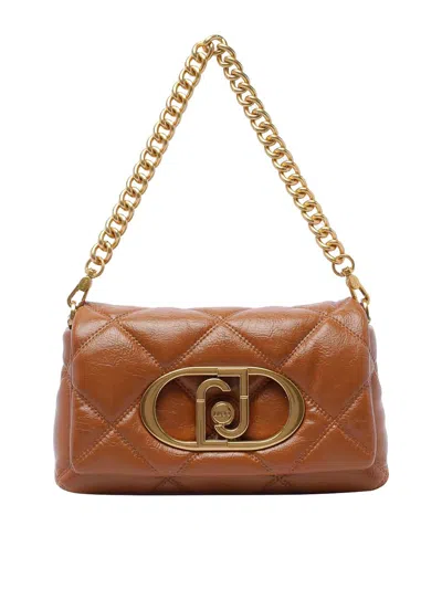 Liu •jo Logo Shoulder Bag In Brown