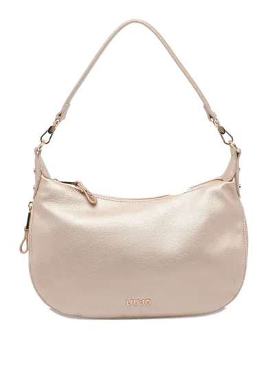 Liu •jo Logo Shoulder Bag In Neutral