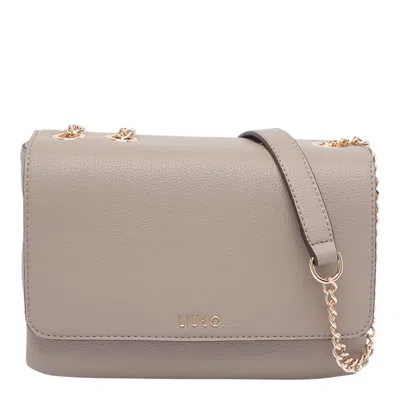 Liu •jo Logo Shoulder Bag In Sand