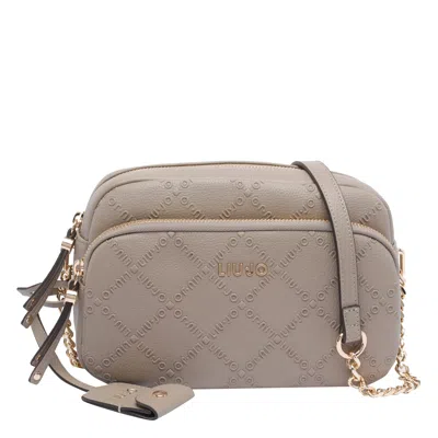 Liu •jo Logo Shoulder Bag In Sand