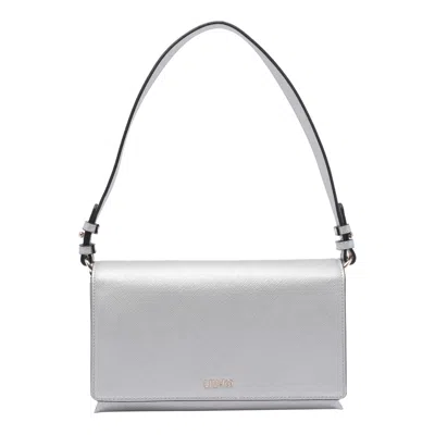 Liu •jo Logo Shoulder Bag In Silver