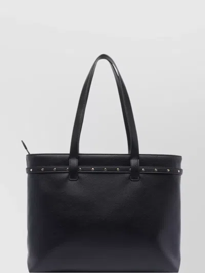 Liu •jo Logo Shoulder Bag Studded Detail In Black