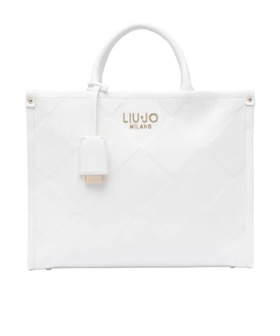 Liu •jo Logo Shoulder Bag In White