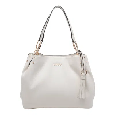 Liu •jo Logo Shoulder Bag In White