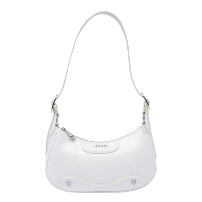 Liu •jo Logo Shoulder Bag In White