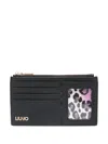 Liu •jo Logo-stamp Card Holder In Black