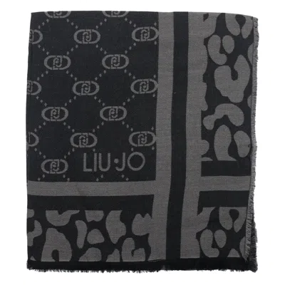 Liu •jo Logo Stole In Black