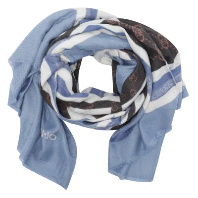 Liu •jo Logo Stole In Blue
