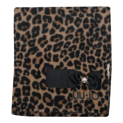 Liu •jo Logo Stole In Brown