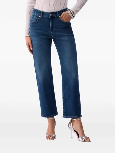 Liu •jo Liu Jo High-rise Flare Jeans With Side Button Details In Blue
