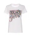 Liu •jo Crewneck T-shirt Graphic Print Rhinestones
