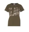 Liu •jo Crewneck Sequin Embellishment Graphic Print T-shirt In Green