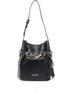 Liu •jo Bucket Bag With Buckle Detail And Gold-tone Hardware In Black