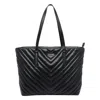 Liu •jo Chevron Pattern Quilted Tote Bag With Straps In Black