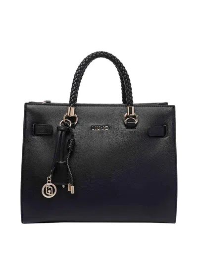 Liu •jo Liu Jo Sleek Mini Shoulder Bag In Smooth Faux Leather In Black