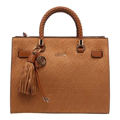 Liu •jo Logo Tote Bag In Brown