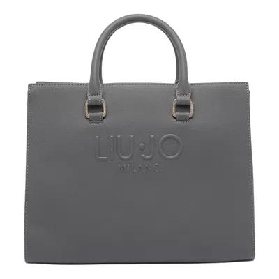 Liu •jo Logo Tote Bag In Gray