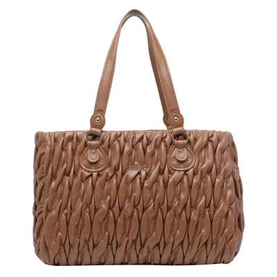 Liu •jo Logo Tote Bag In Sand