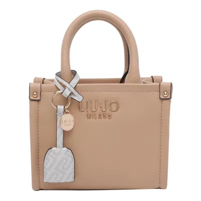 Liu •jo Logo Tote Bag In Sand