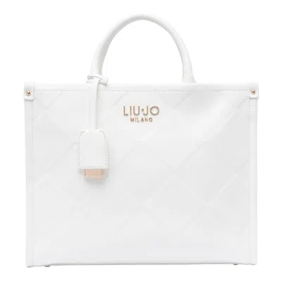 トートバッグ LIU JO Woman Tote bags White 2A5013T0300 33801 Large jacquard tote bag colour champagne | Liu Jo