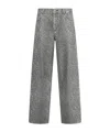 Liu •jo Wide-leg Gray Trousers With Subtle Leopard Print In Gray